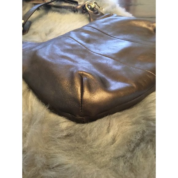 COACH Hobo Bag Kristen Metallic Shoulder Hip Length - Picture 3 of 8